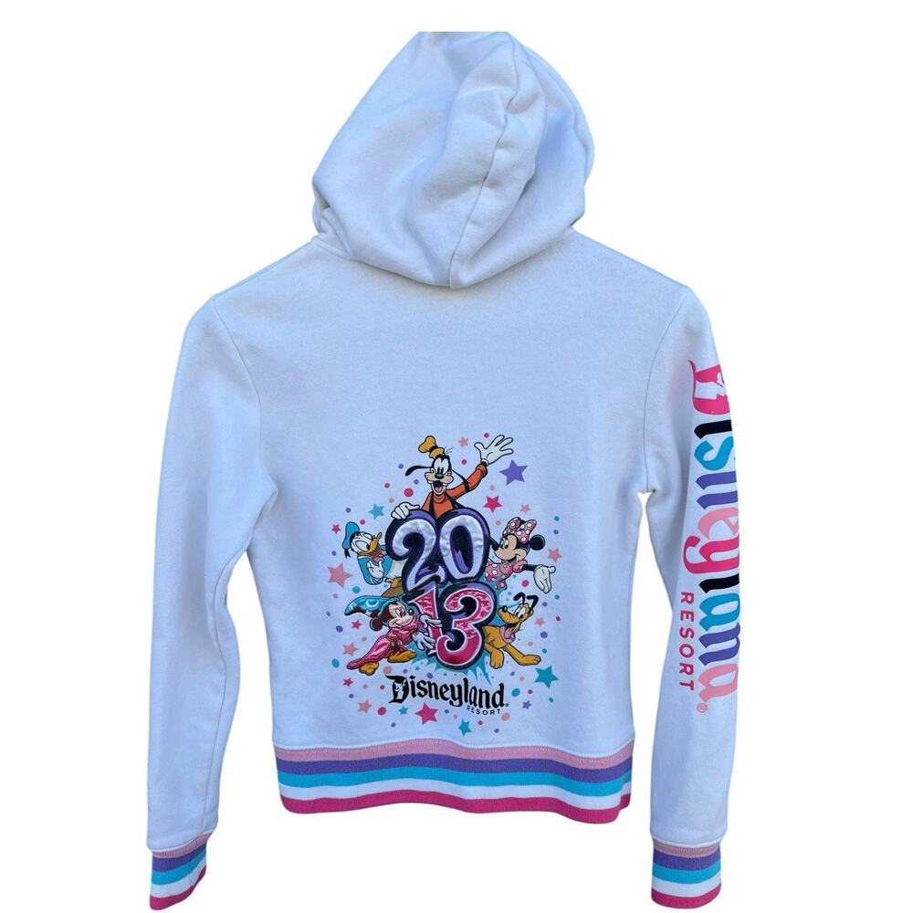 Disney Parks Jacket Woman’s XS  Disney Parks Mickey White Hoodie 2013 Full Zip - Picture 11 of 13